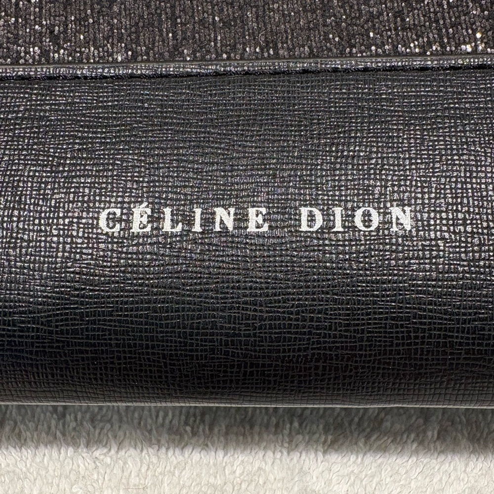 Céline Dion Black Wristlet Clutch with Silver Ring Handle - Picture 7 of 7